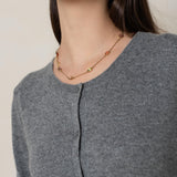 CARDIGAN 100% CASHMERE CINZA