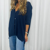 CARDIGAN MALHA FRIA AZUL MARINHO
