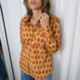 CAMISA AMARELA ESTAMPADA