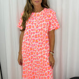 VESTIDO ALGODÃO ANIMAL PRINT NEON