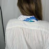 CAMISA IKAT BORDADOS AZUL