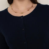 CARDIGAN 100% CASHMERE AZUL MARINHO