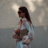 CONJUNTO AZUL E BEGE