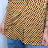CAMISA MOSTARDA ESTAMPADA