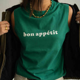 T-SHIRT VERDE BON APPÉTIT LE MOT