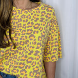 T-SHIRT AMARELA ANIMAL PRINT