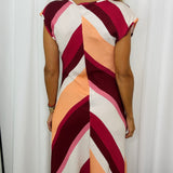 VESTIDO RISCAS TONS QUENTES