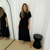 VESTIDO PRETO COM DRAPEADO