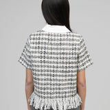 BLUSA TWEED PRETO E BRANCO