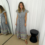 VESTIDO VICHY COM BORDADOS