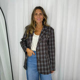 BLAZER ESCOCÊS CASTANHO E CINZA