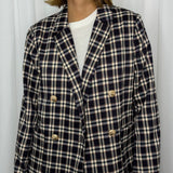 BLAZER XADREZ AZUL MARINHO