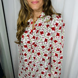 CAMISA FLORES VERMELHAS
