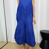 VESTIDO PLISSADO AZUL