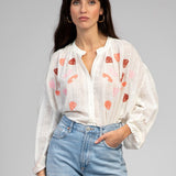 CAMISA BORDADOS LARANJA