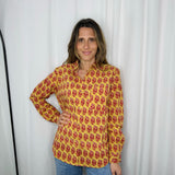 CAMISA AMARELA ESTAMPADA