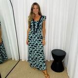CONJUNTO TOP E SAIA AZUL
