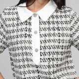 BLUSA TWEED PRETO E BRANCO
