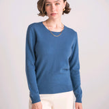 CAMISOLA 100% CASHMERE AZUL JEANS