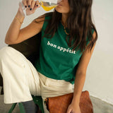 T-SHIRT VERDE BON APPÉTIT LE MOT