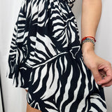 VESTIDO CURTO PRETO E BRANCO