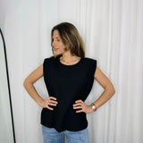 T-SHIRT PRETA OMBREIRAS