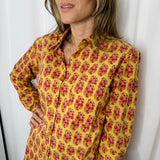 CAMISA AMARELA ESTAMPADA