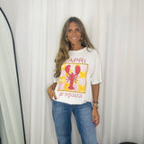 T-SHIRT BRANCA LAGOSTA
