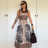 CONJUNTO ESTAMPADO CASTANHO
