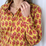 CAMISA AMARELA ESTAMPADA