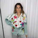 CAMISA TIE DYE BORDADOS VERDE