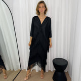 VESTIDO PRETO FRANJAS