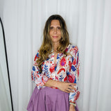 CAMISA ESTAMPADO LILÁS E ROSA