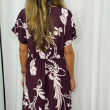 VESTIDO BORDEAUX FLORES