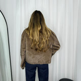 CASACO CURTO PELO BEGE