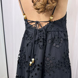 VESTIDO PRETO BORDADO INGLÊS