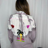 CAMISA TIE DYE BORDADOS ROSA