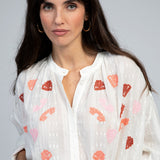 CAMISA BORDADOS LARANJA