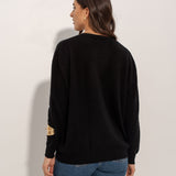 CARDIGAN 100% CASHMERE PRETO