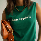 T-SHIRT VERDE BON APPÉTIT LE MOT