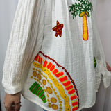 CAMISA STICKERS BORDADOS E MISSANGAS