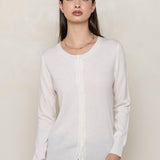 CARDIGAN 100% CASHMERE BRANCO