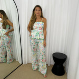 CONJUNTO TOP E CALÇAS FLORAL