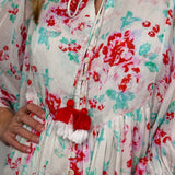 VESTIDO CAMISEIRO BRANCO ESTAMPADO FLORES