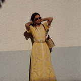 VESTIDO BORDADO AMARELO