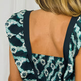 CONJUNTO TOP E SAIA AZUL