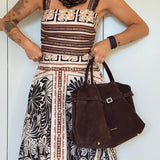 CONJUNTO ESTAMPADO CASTANHO