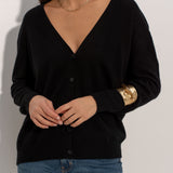 CARDIGAN 100% CASHMERE PRETO
