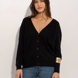 CARDIGAN 100% CASHMERE PRETO