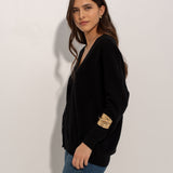 CARDIGAN 100% CASHMERE PRETO
